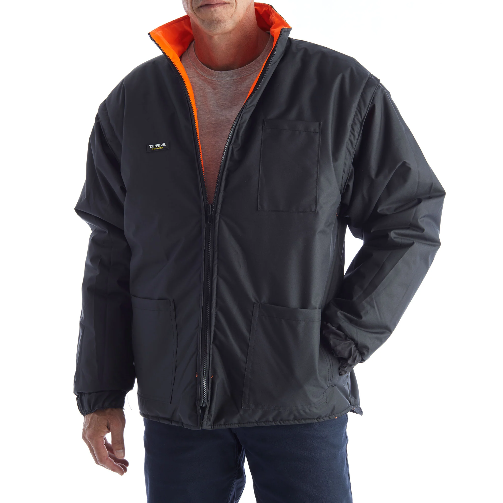 TERRA Veste d'hiver haute visibilité 7 en 1 pour hommes - 116501 - Orange - Image 3