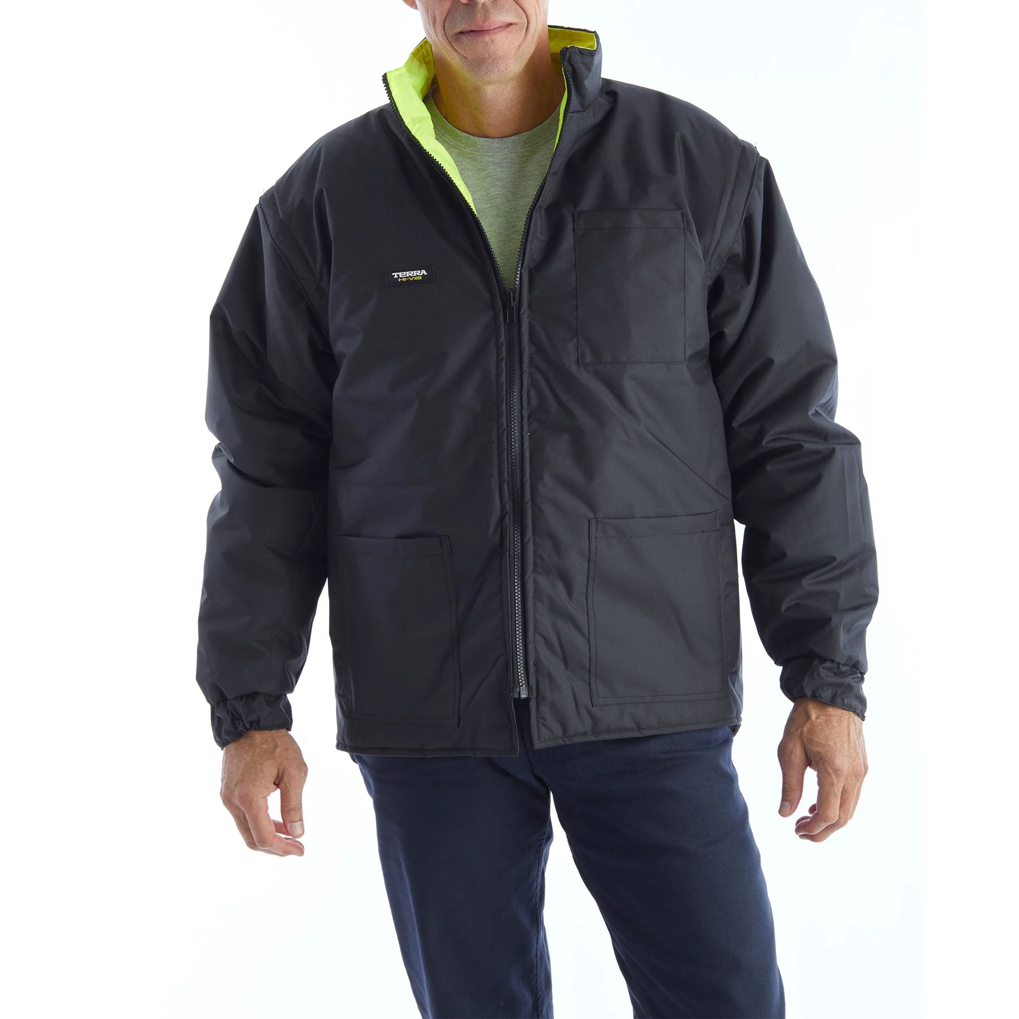 TERRA Veste d'hiver haute visibilité 7 en 1 pour hommes - 116501 Jaune - Image 3