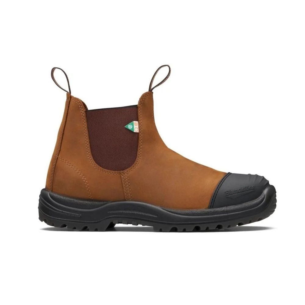 Botte de travail et de sécurité enfiler Blundstone 169 unisexe à cap d'acier avec bout en caoutchouc - Marron Selle - Image 3