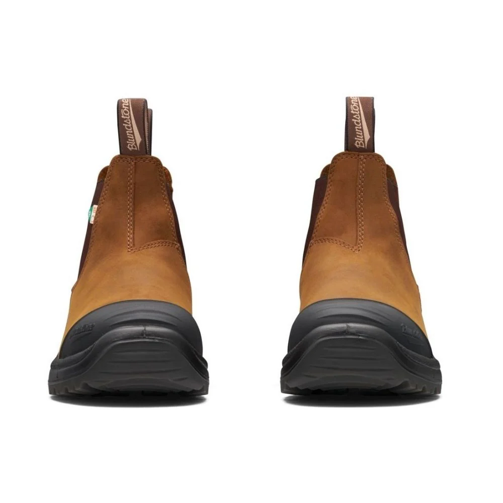 Botte de travail et de sécurité enfiler Blundstone 169 unisexe à cap d'acier avec bout en caoutchouc - Marron Selle - Image 6