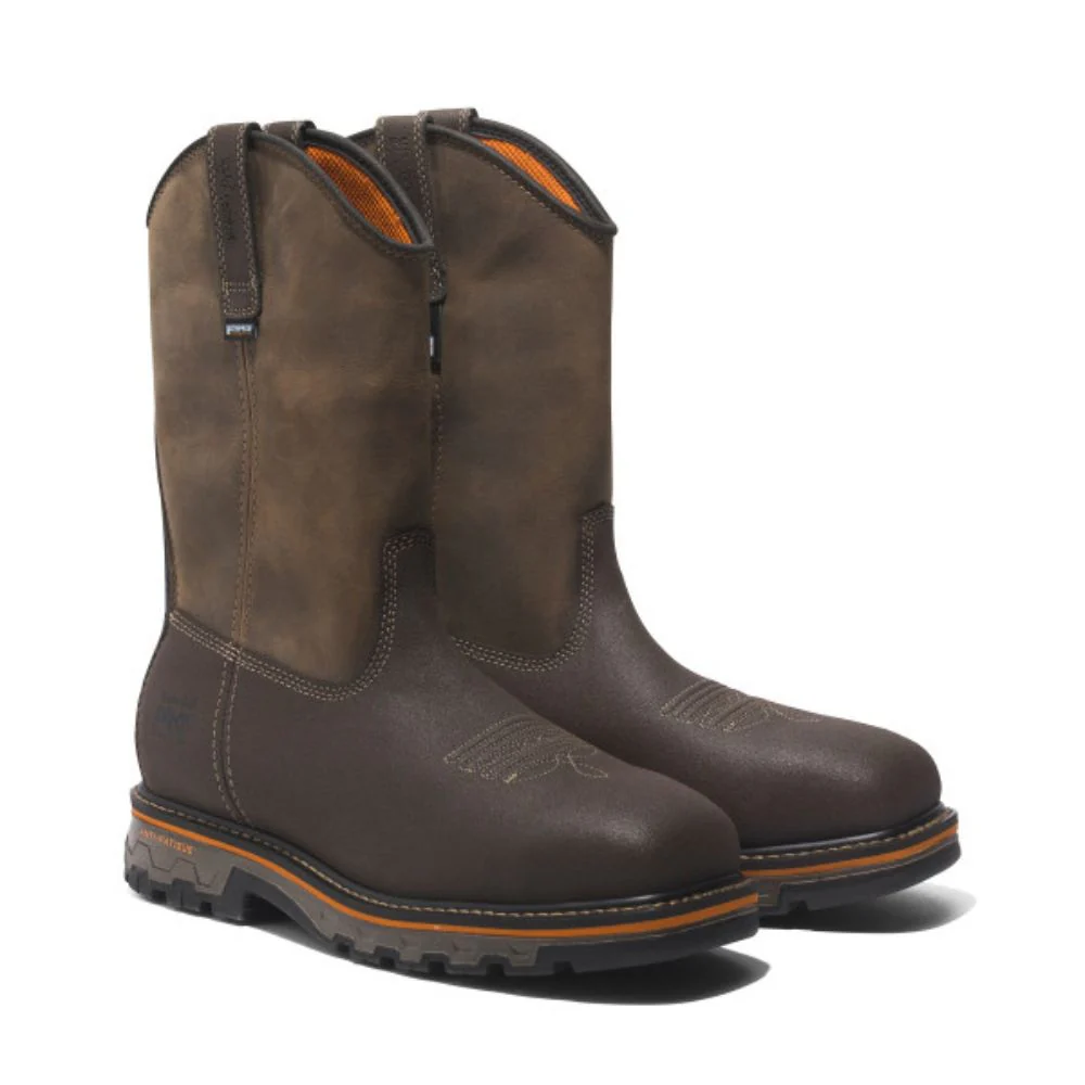 Botte de sécurité à bout composite imperméable à enfiler Timberland PRO® True Grit pour hommes TB0A5U6Y214 - Brun - Image 7