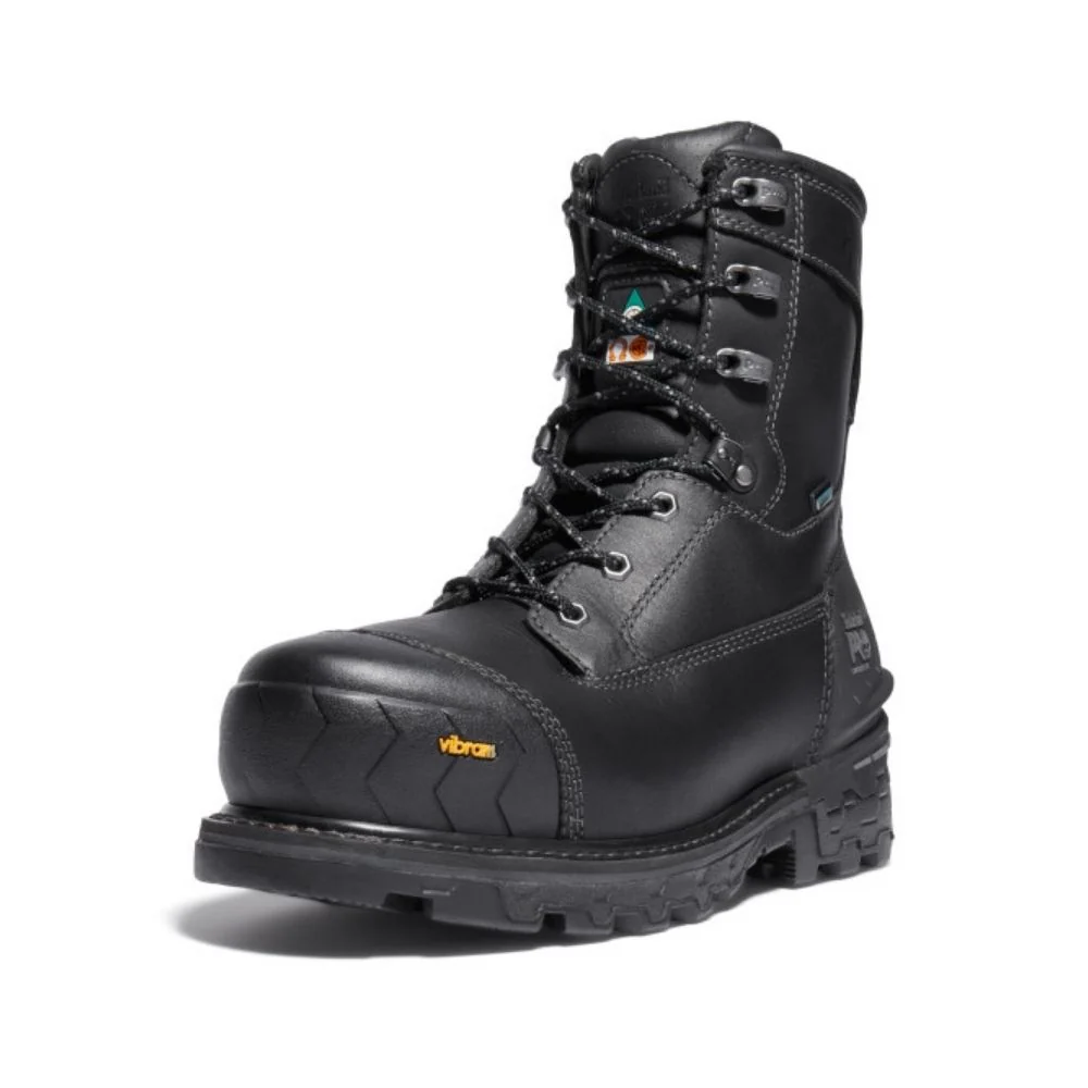 Botte de sécurité Boondock Timberland PRO de 20cm pour hommes, à embout composite avec Vibram Arctic Grip TB0A29S7001 - Noir - Image 2