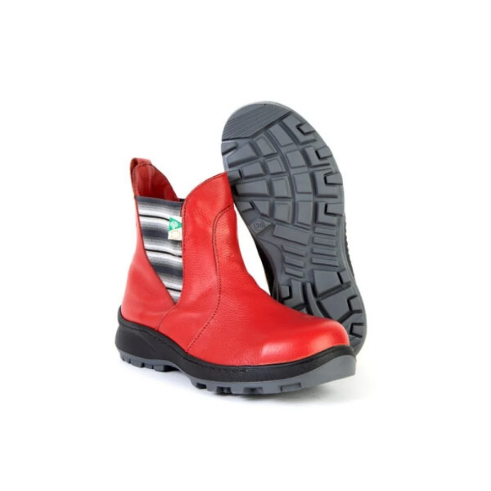 Botte de sécurité pour femmes Paris Feather, à embout d'acier 140552 - Rouge - Image 3