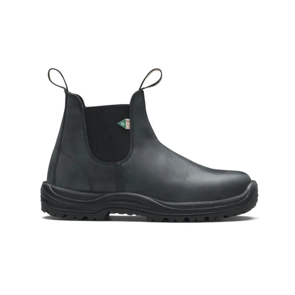Botte de travail et de sécurité Blundstone 181 unisexe à enfiler avec cap d'acier - noir rustique cireux - Image 3