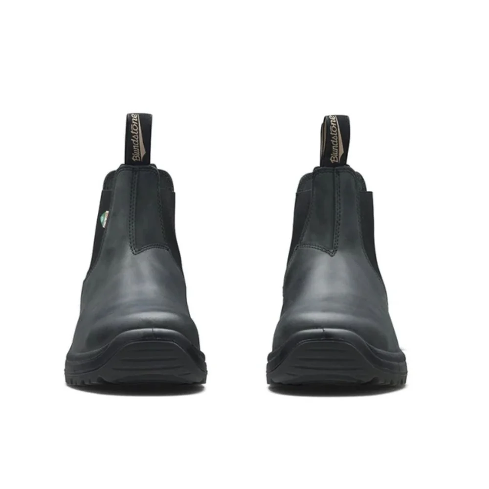Botte de travail et de sécurité Blundstone 181 unisexe à enfiler avec cap d'acier - noir rustique cireux - Image 5