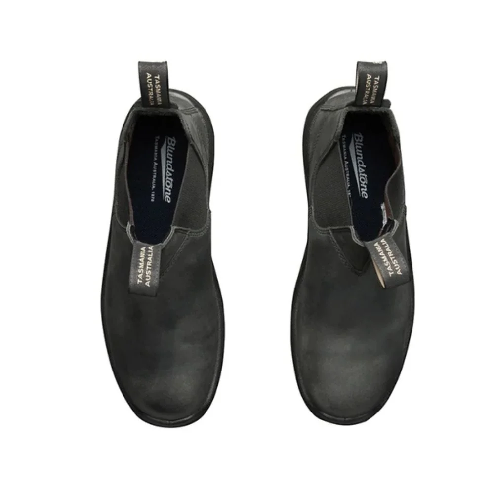Botte de travail et de sécurité Blundstone 181 unisexe à enfiler avec cap d'acier - noir rustique cireux - Image 6
