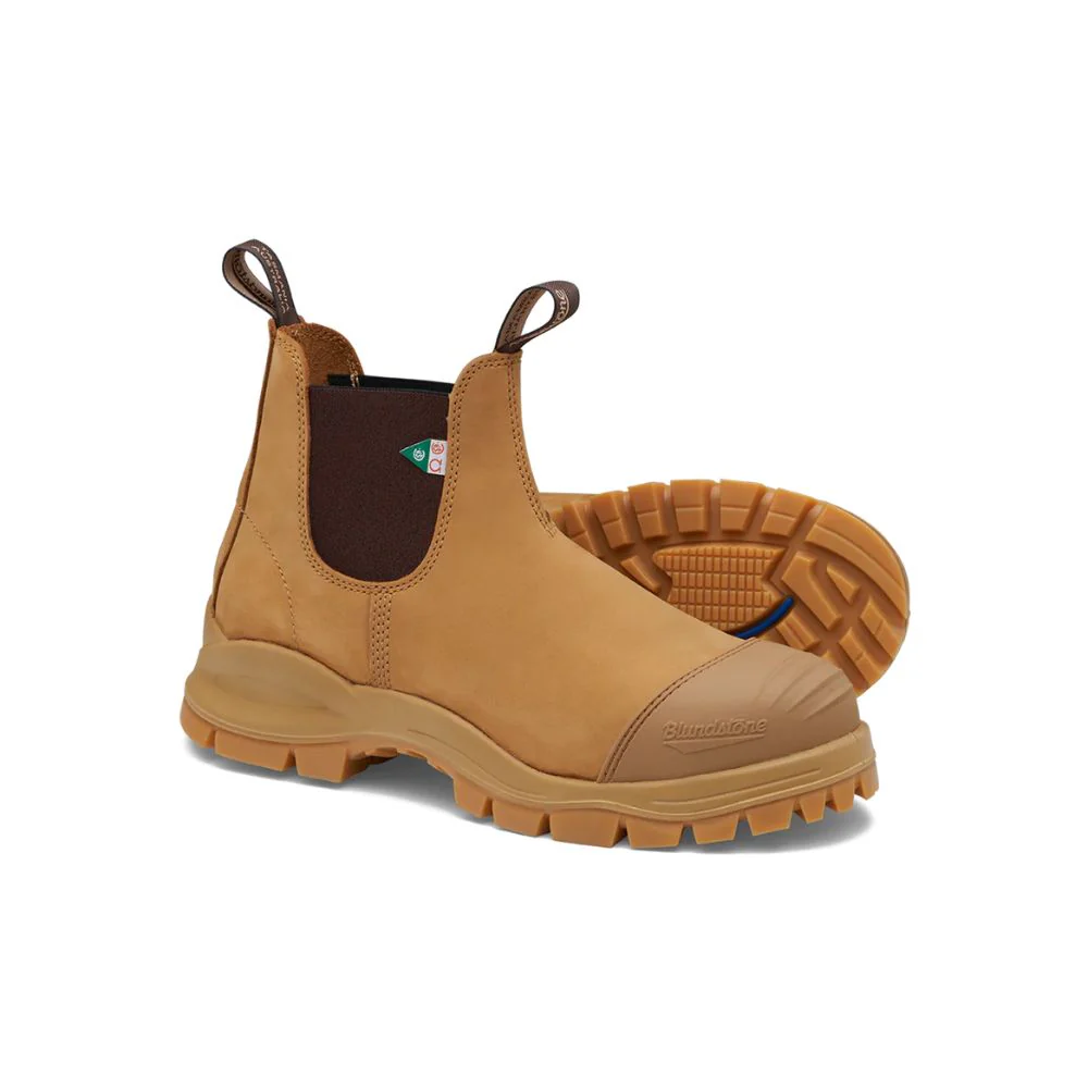 Botte de travail et de sécurité Blundstone 960 XFR unisexe à enfiler avec cap d'acier - Tan - Image 3
