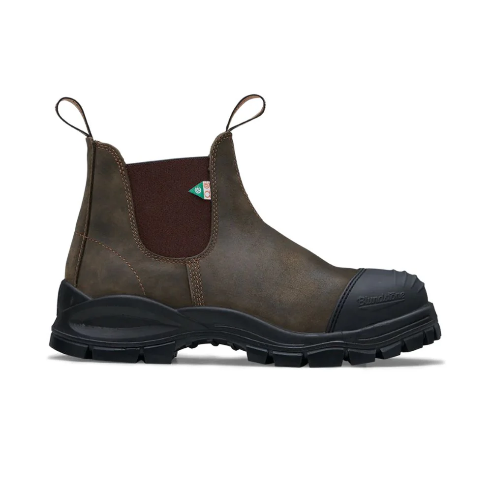 Botte de travail et de sécurité Blundstone 962 XFR unisexe à enfiler avec cap d'acier - Brun rustique cireux - Image 3