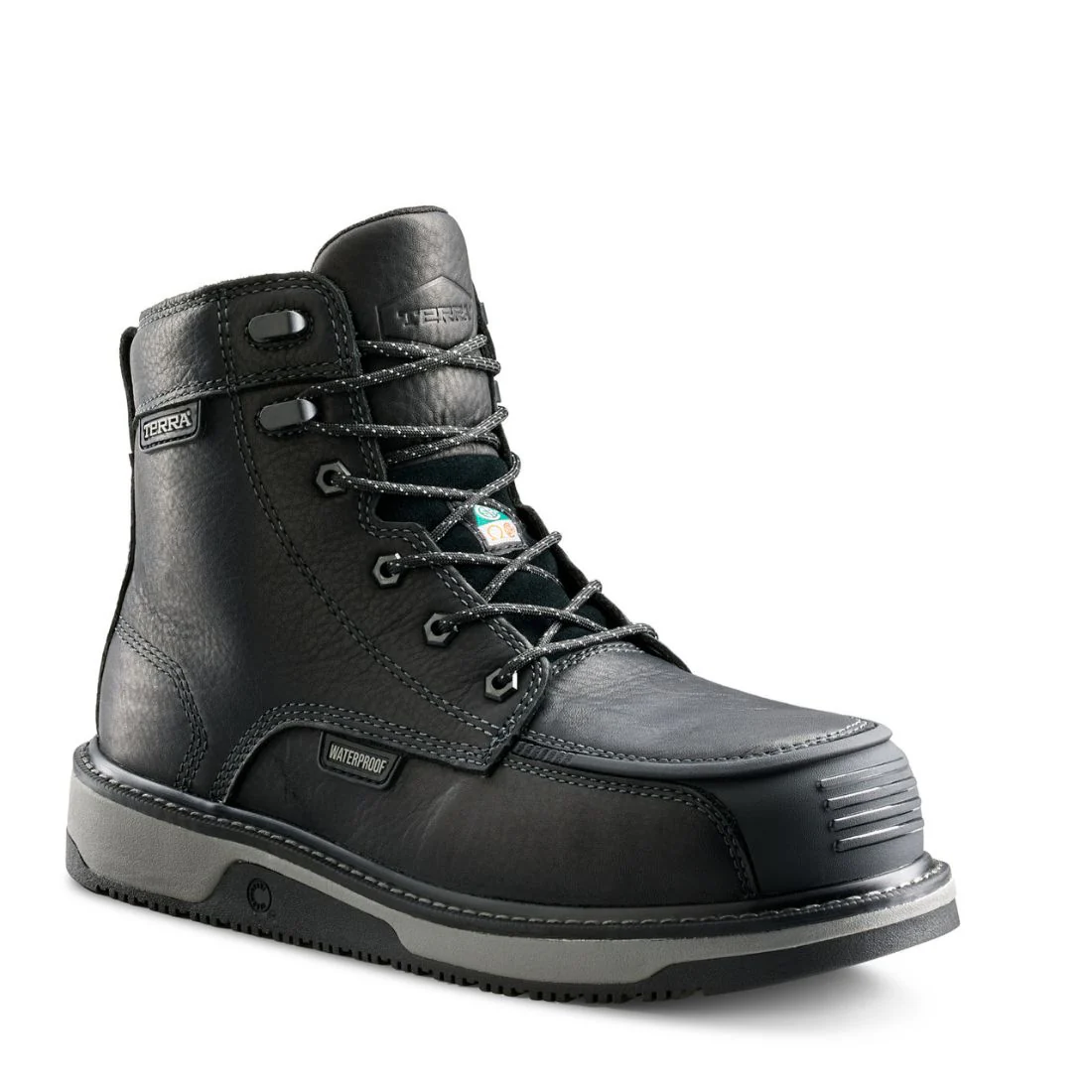 Botte de travail imperméable à bout composite de 6 po de Terra Ironstone pour hommes 839GBK - Noir - Image 2