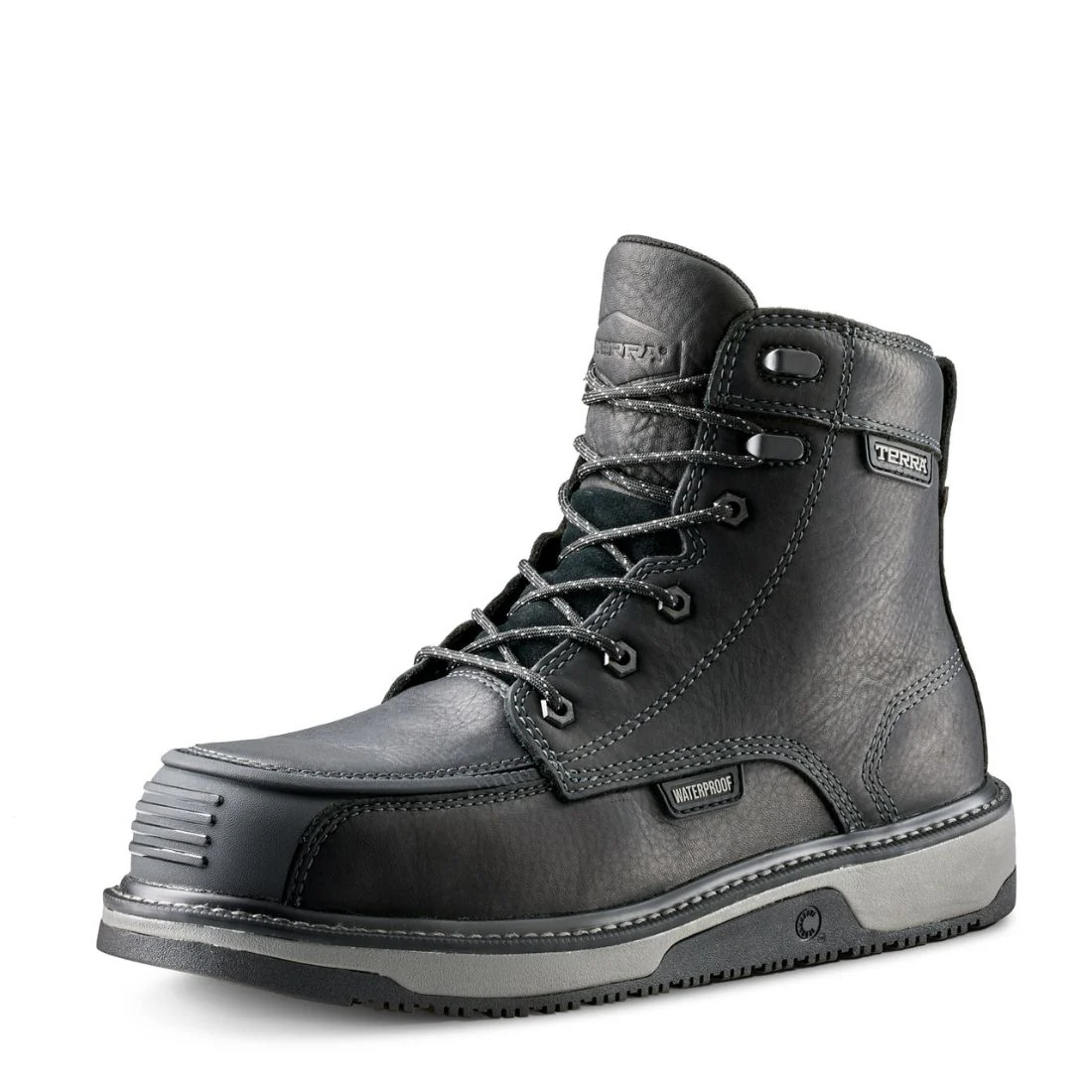 Botte de travail imperméable à bout composite de 6 po de Terra Ironstone pour hommes 839GBK - Noir - Image 4