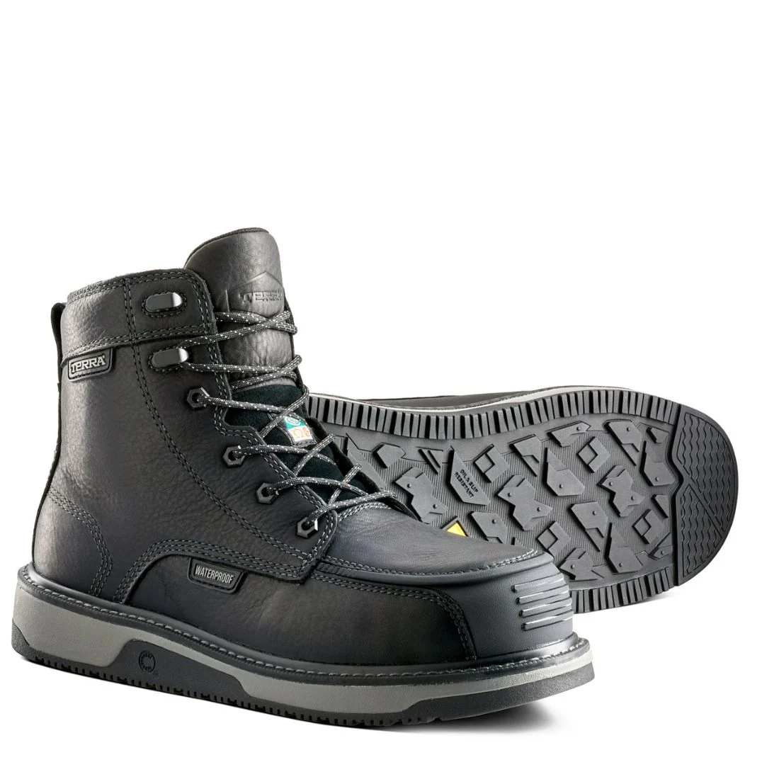 Botte de travail imperméable à bout composite de 6 po de Terra Ironstone pour hommes 839GBK - Noir - Image 8