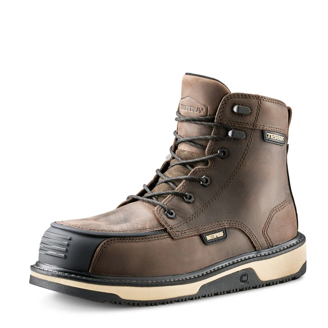 Botte de travail imperméable à bout composite de 6 po de Terra Ironstone pour hommes 839GDB - Brun - Image 3
