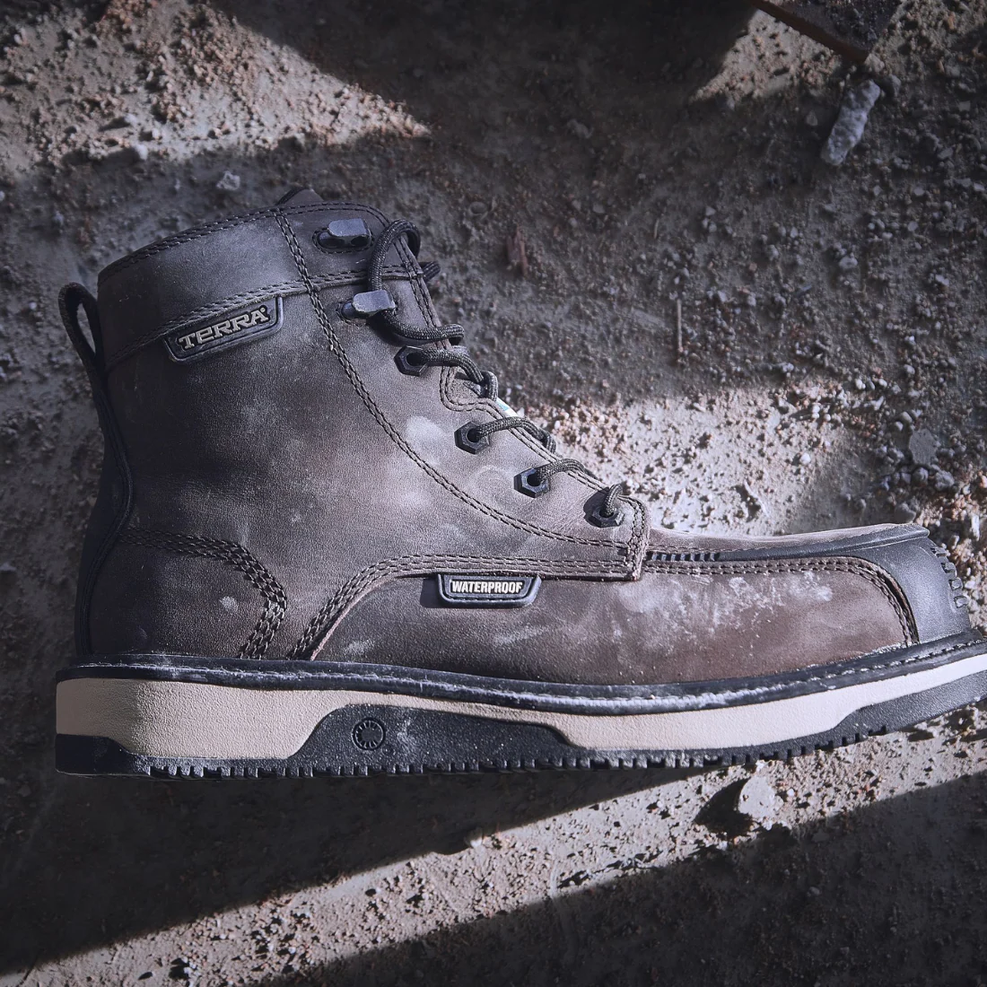 Botte de travail imperméable à bout composite de 6 po de Terra Ironstone pour hommes 839GDB - Brun - Image 9