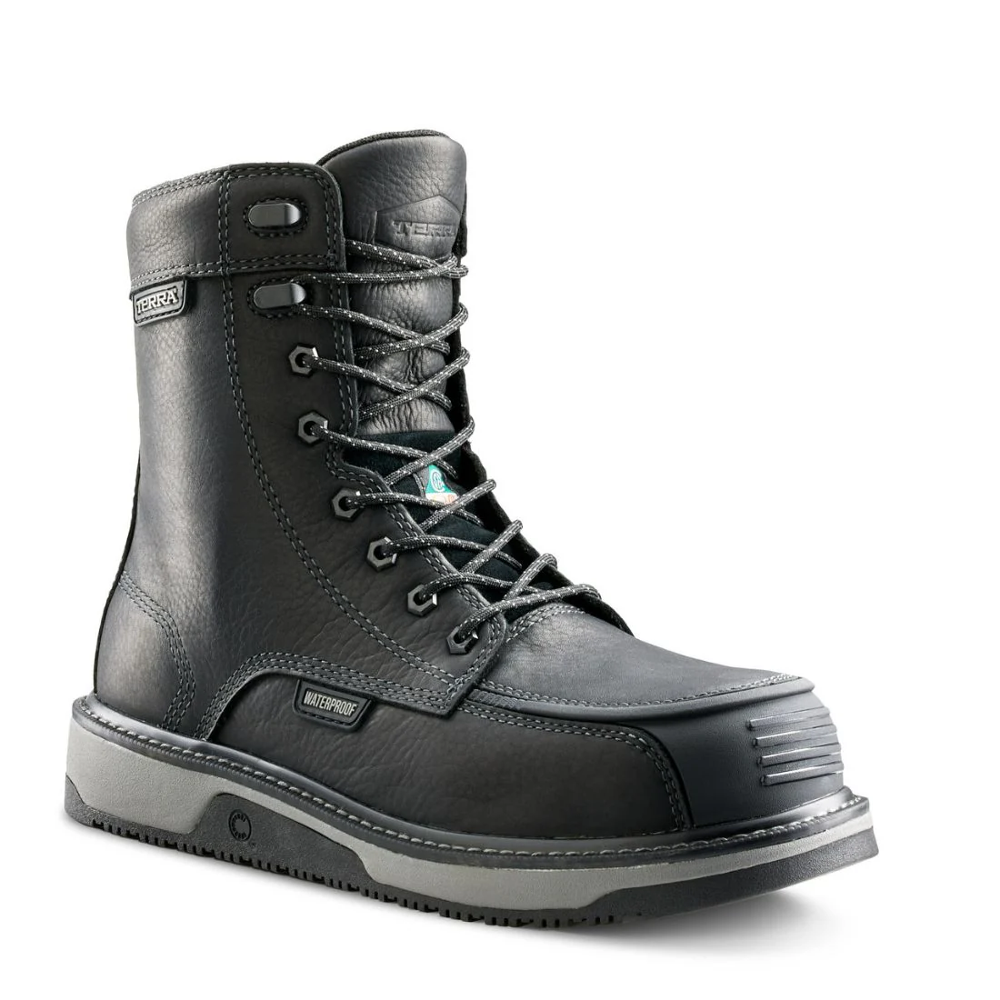 Botte de travail imperméable à bout composite de 8 po de Terra Ironstone pour hommes 839FBK - Noir - Image 2