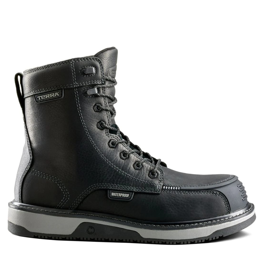 Botte de travail imperméable à bout composite de 8 po de Terra Ironstone pour hommes 839FBK - Noir - Image 3