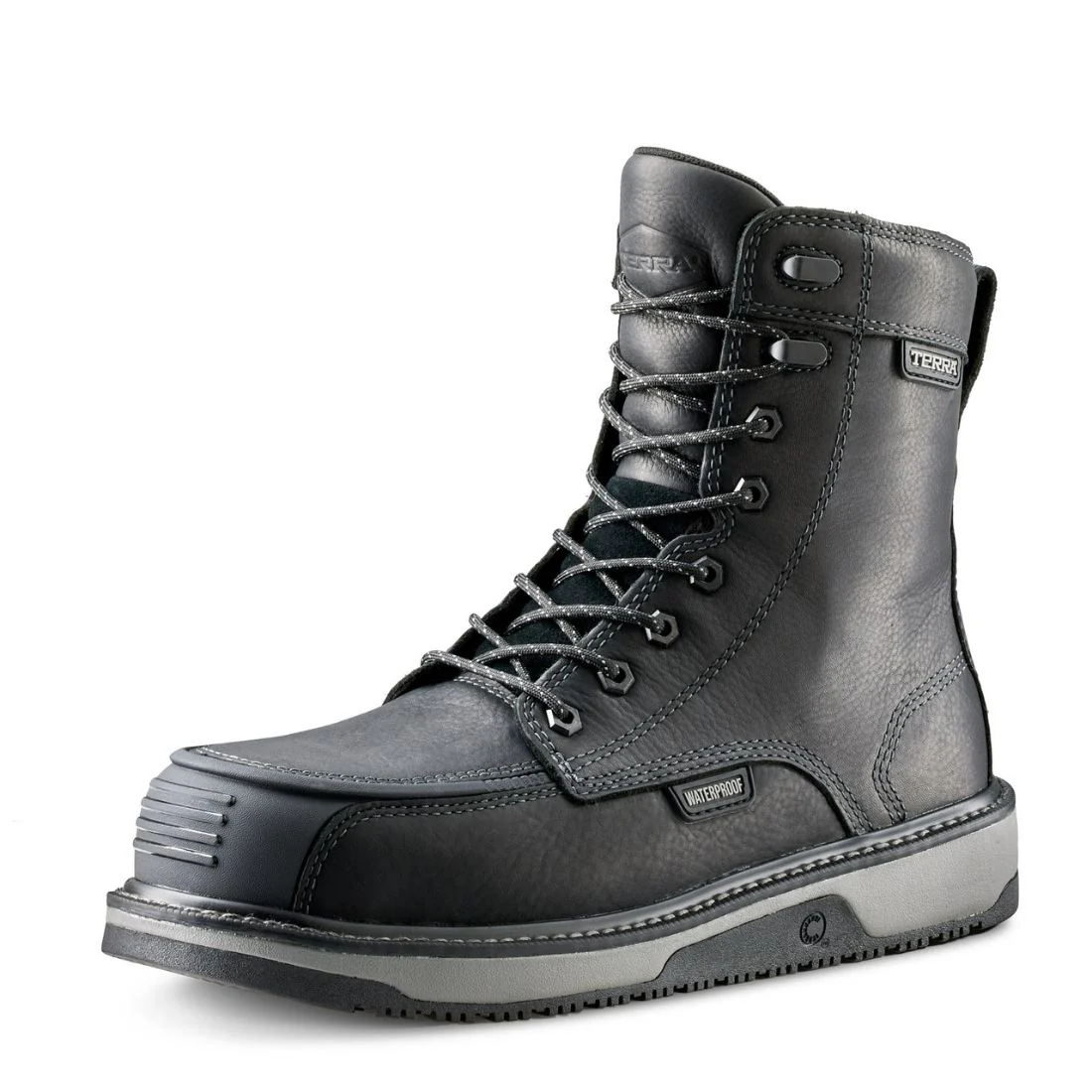 Botte de travail imperméable à bout composite de 8 po de Terra Ironstone pour hommes 839FBK - Noir - Image 4