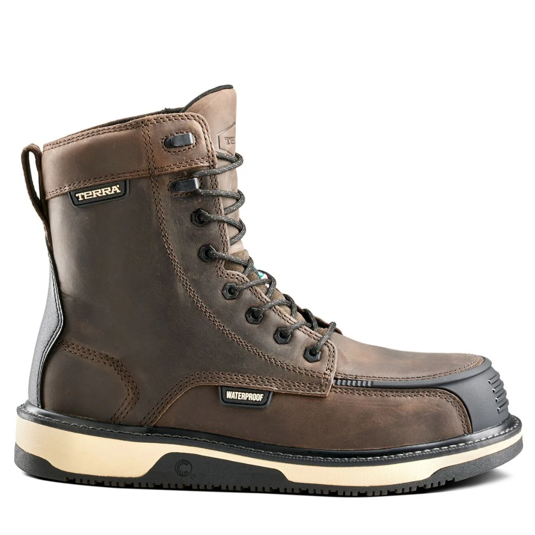 Botte de travail imperméable à bout composite de 8 po de Terra Ironstone pour hommes 839FDB - Brun - Image 2