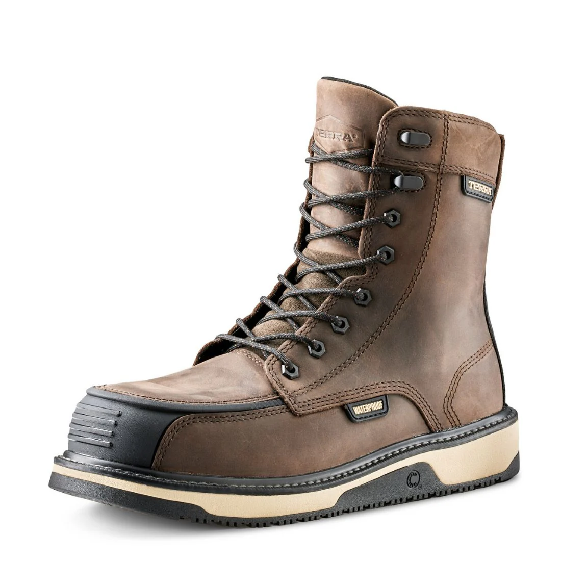 Botte de travail imperméable à bout composite de 8 po de Terra Ironstone pour hommes 839FDB - Brun - Image 4