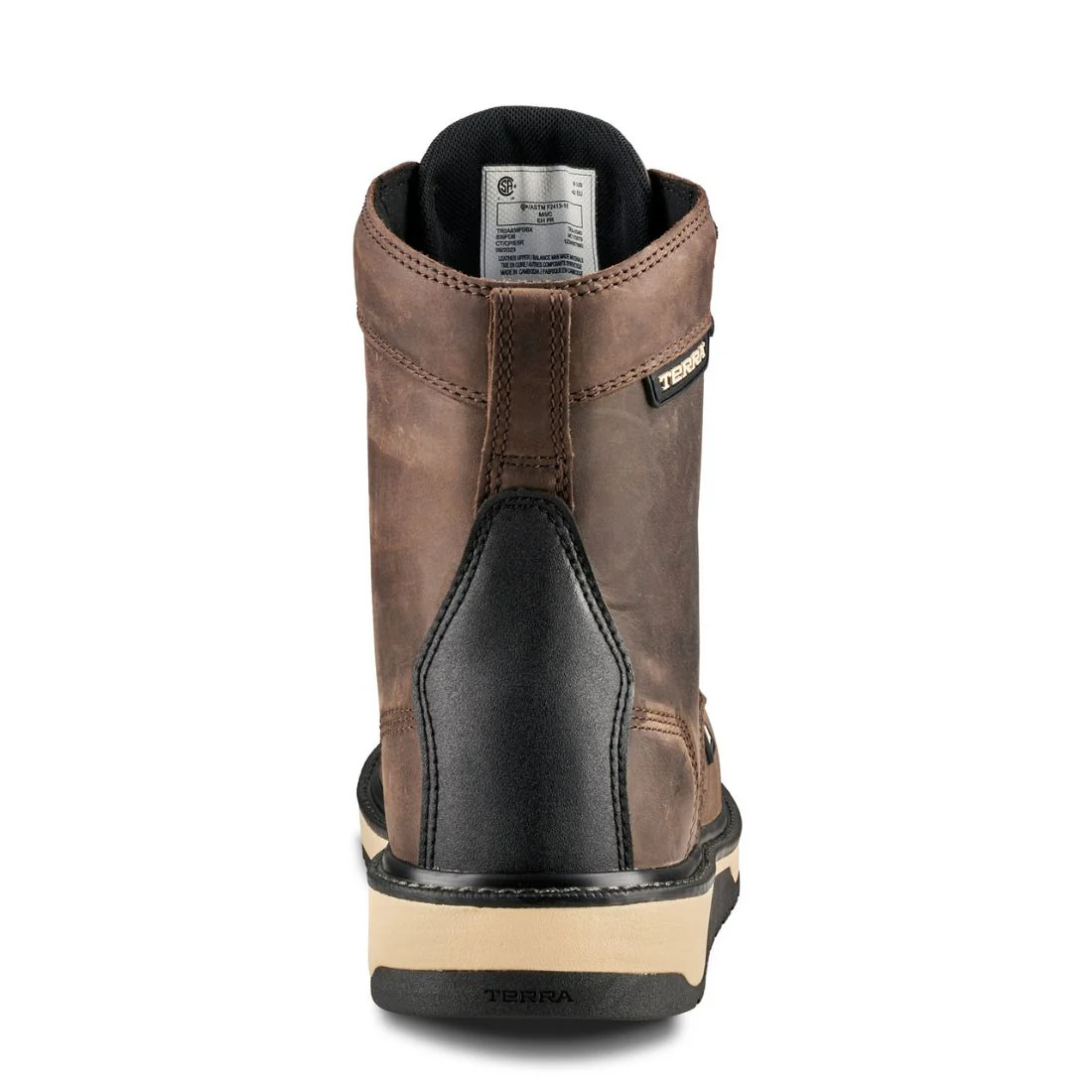 Botte de travail imperméable à bout composite de 8 po de Terra Ironstone pour hommes 839FDB - Brun - Image 5