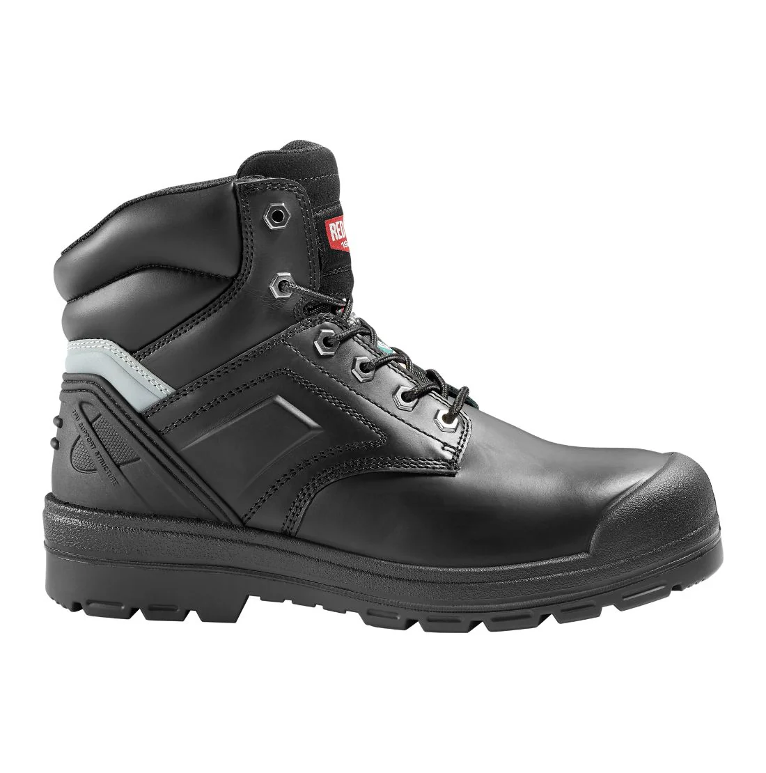 Bottes de sécurité de travail Red Kap Barrett pour hommes, embout en acier imperméable 15 cm conformes à la norme CSA 1036BK - Noir - Image 2