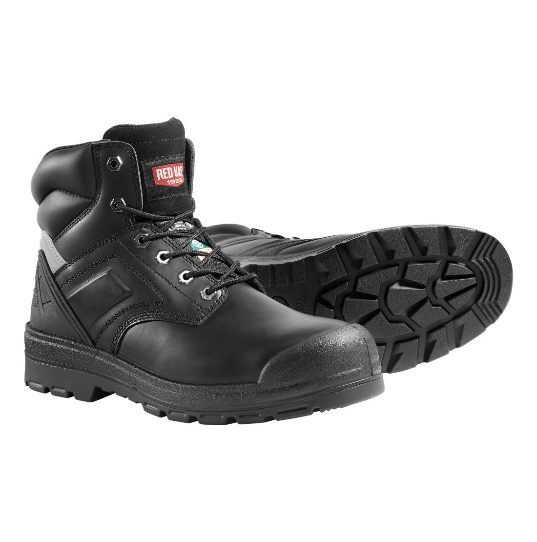 Bottes de sécurité de travail Red Kap Barrett pour hommes, embout en acier imperméable 15 cm conformes à la norme CSA 1036BK - Noir - Image 6