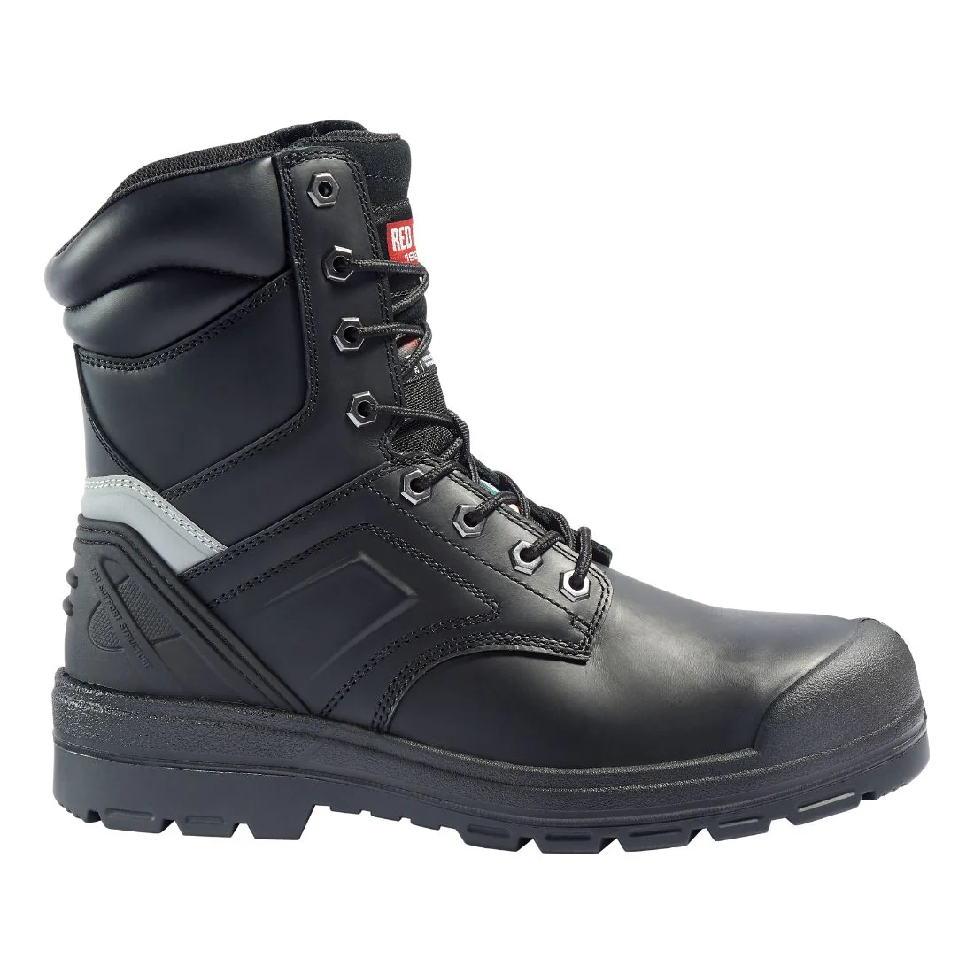 Bottes de sécurité de travail Red Kap Campbell pour hommes, embout en acier imperméable 20 cm conformes à la norme CSA 1037BK - Noir - Image 2