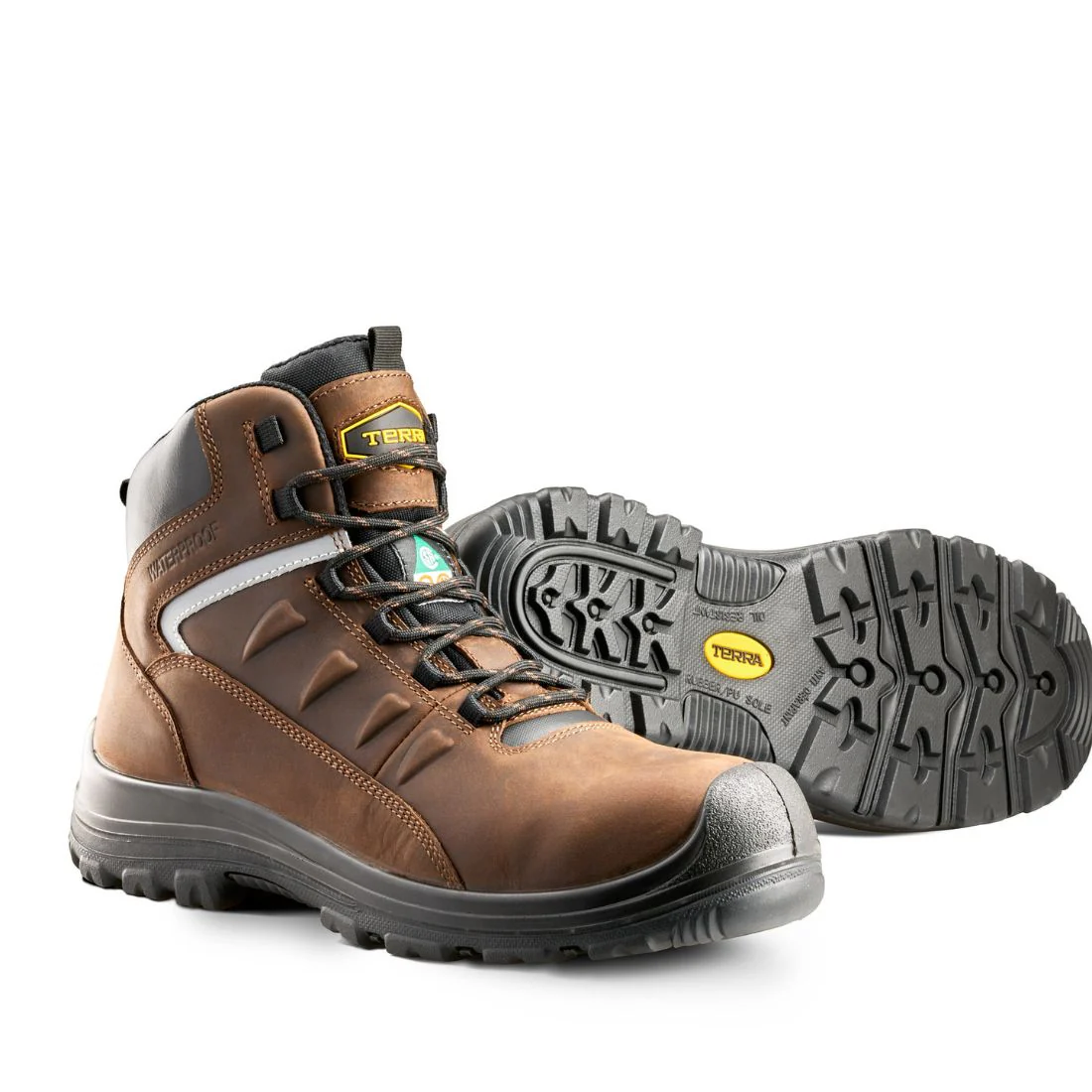 Bottes de sécurité imperméables Terra Findlay 1318DB pour homme, 15 cm, à embout composite - Brun - Image 6