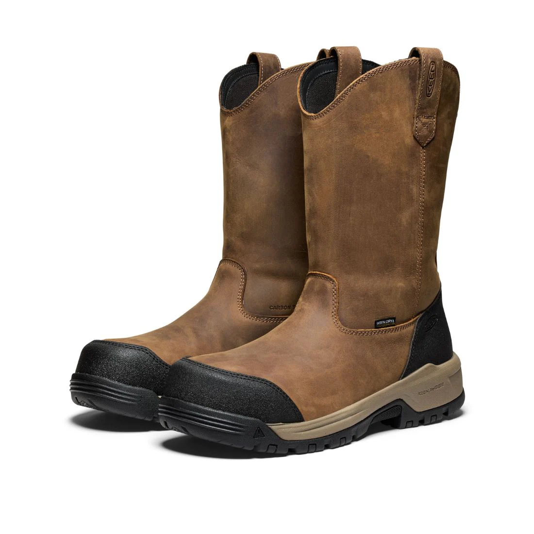 Bottes de travail Keen Evanston Wellington pour homme, imperméables, à enfiler, à embout composite 1030487 - Brun - Image 10