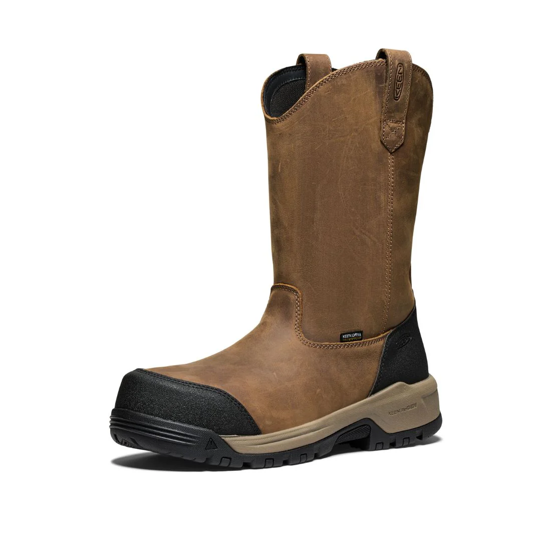 Bottes de travail Keen Evanston Wellington pour homme, imperméables, à enfiler, à embout composite 1030487 - Brun - Image 3