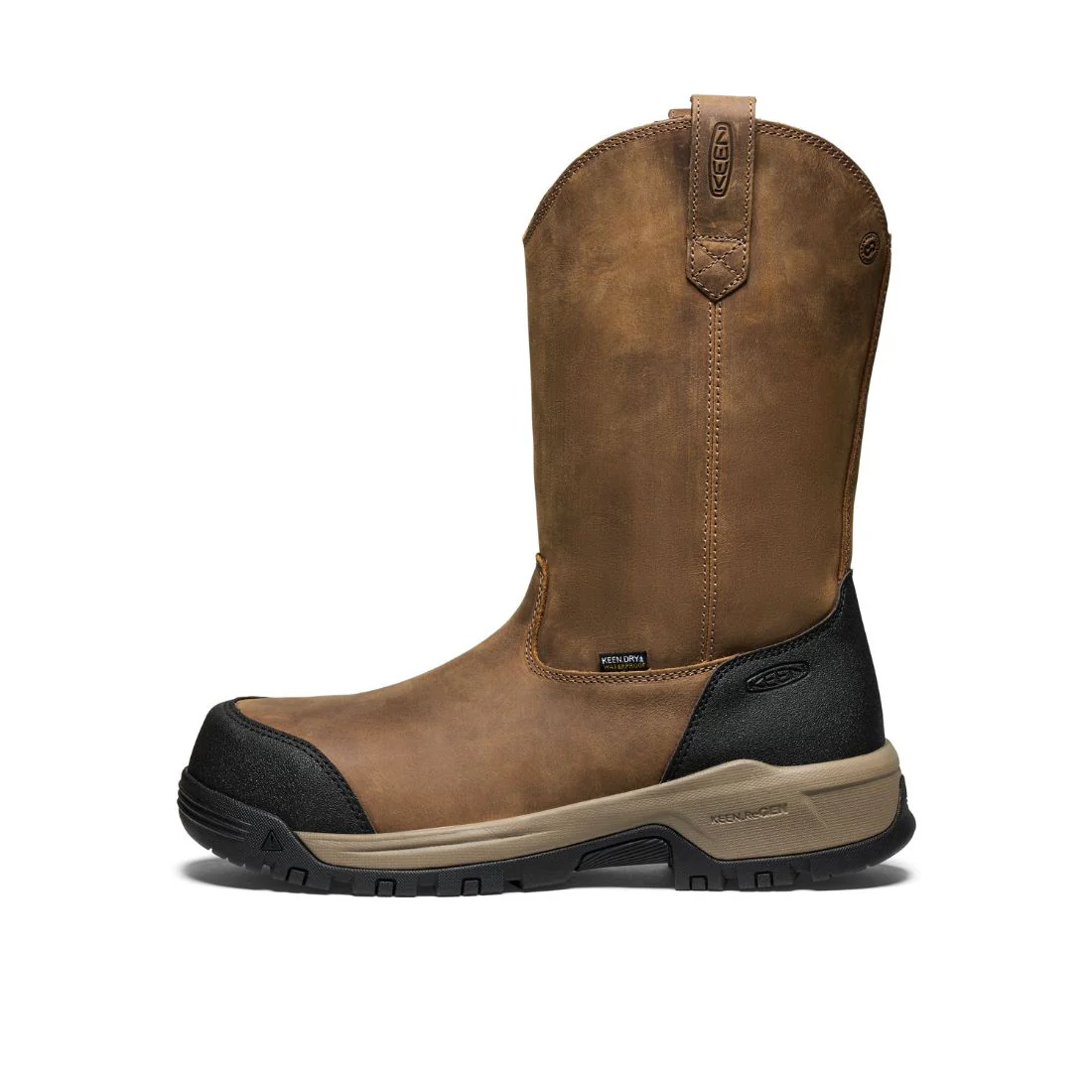 Bottes de travail Keen Evanston Wellington pour homme, imperméables, à enfiler, à embout composite 1030487 - Brun - Image 4