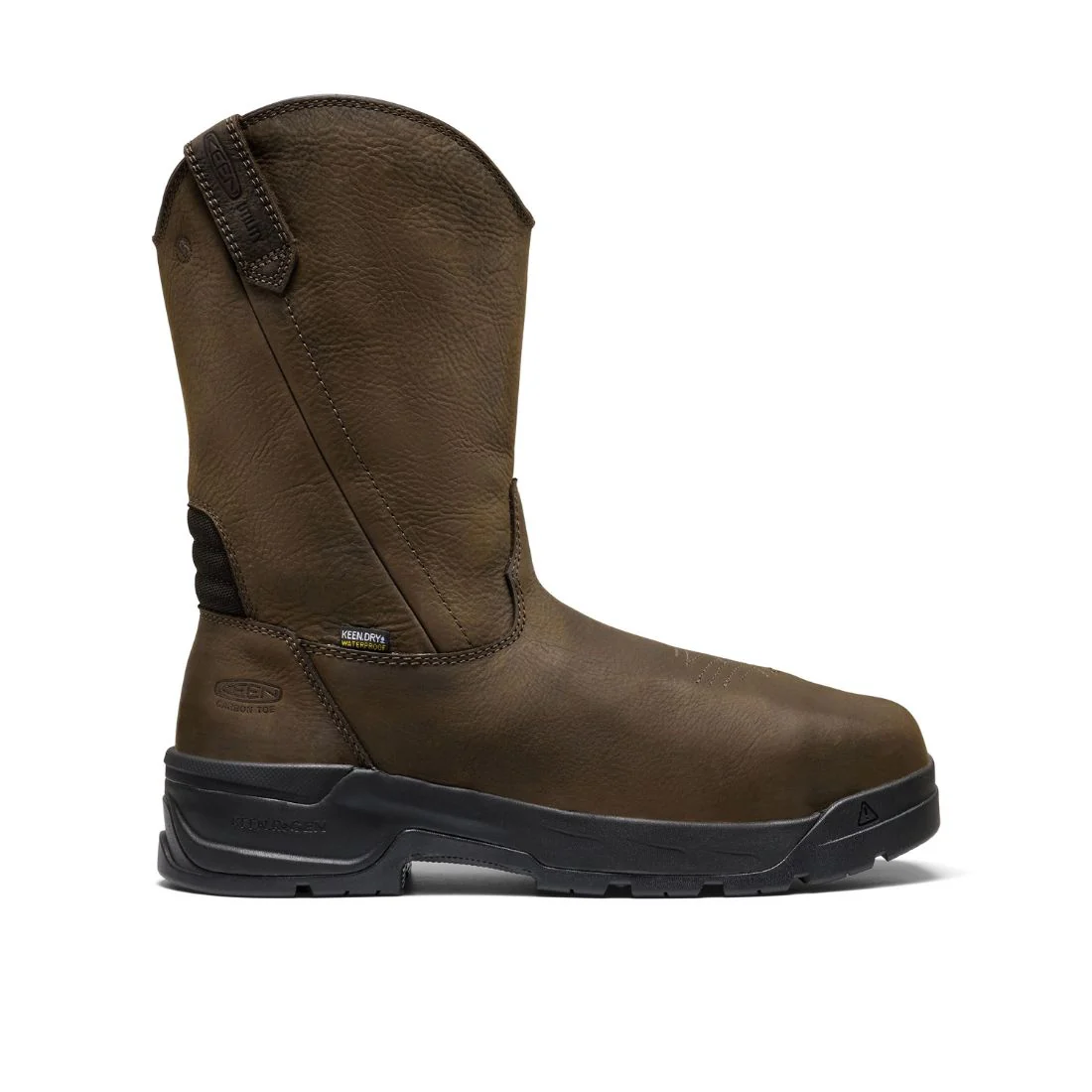 Bottes de travail à enfiler imperméables Keen Flatland Wellington pour hommes, à embout composite avec protection interne MET 1032254 - Brun - Image 2