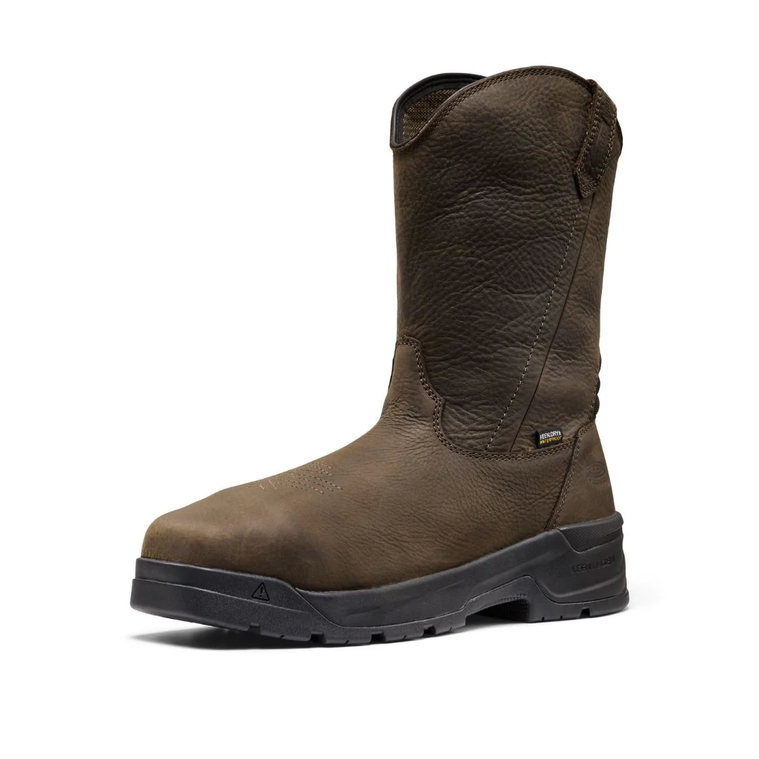Bottes de travail à enfiler imperméables Keen Flatland Wellington pour hommes, à embout composite avec protection interne MET 1032254 - Brun - Image 3