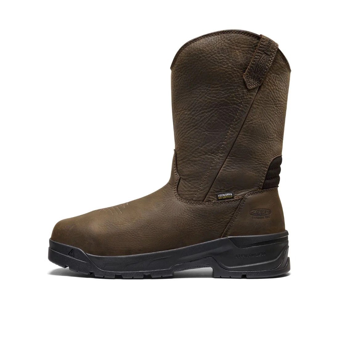 Bottes de travail à enfiler imperméables Keen Flatland Wellington pour hommes, à embout composite avec protection interne MET 1032254 - Brun - Image 4