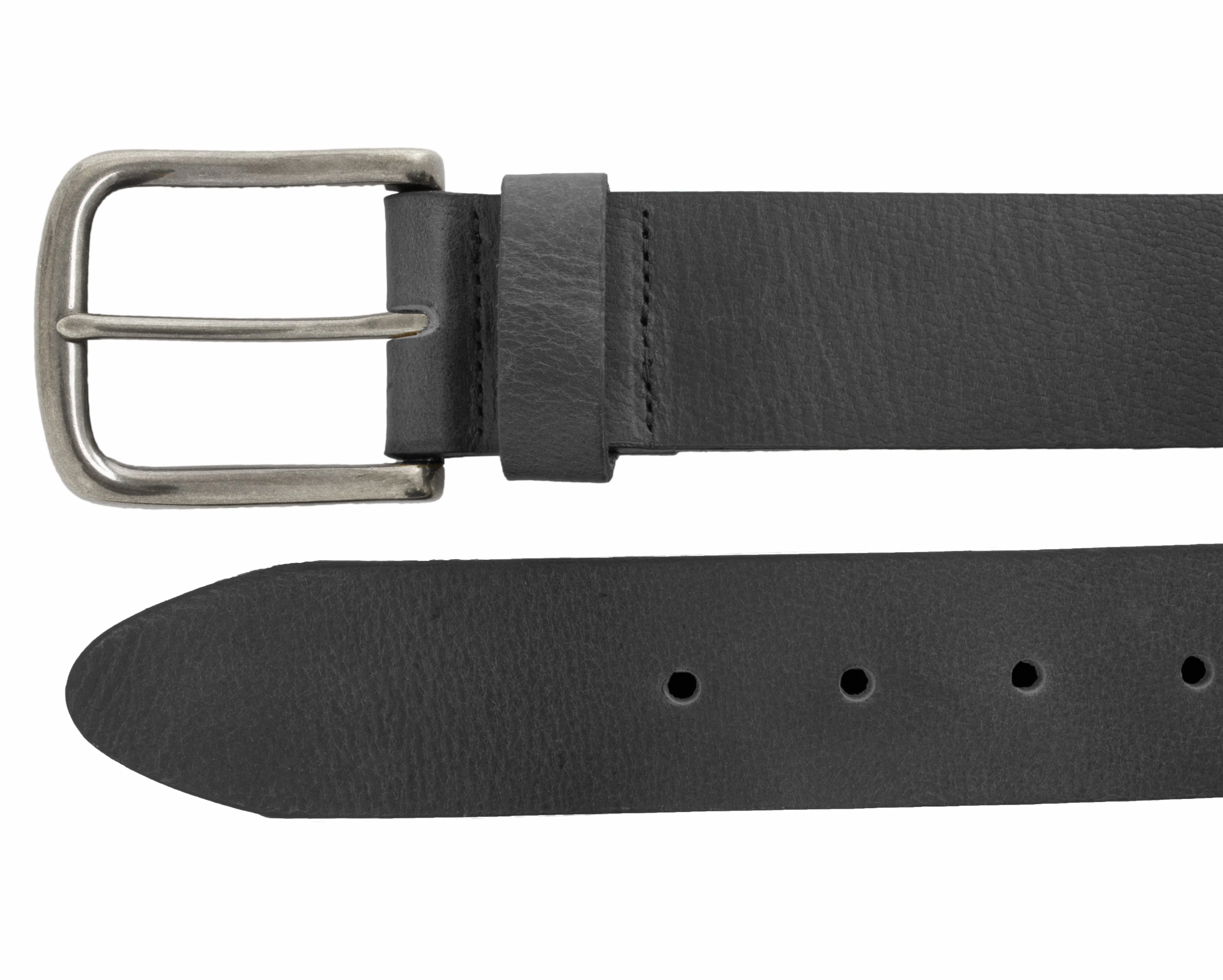 Ceinture en grain de buffle Grizzly 38 mm avec A. Nickel - Noir - Image 2