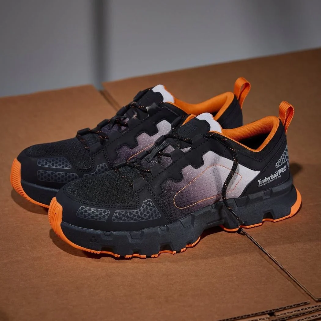 Chaussure de travail athlétique à bout composite Powertrain EV Timberland PRO pour hommes TB0A66SKEEM - Noir/Orange - Image 2