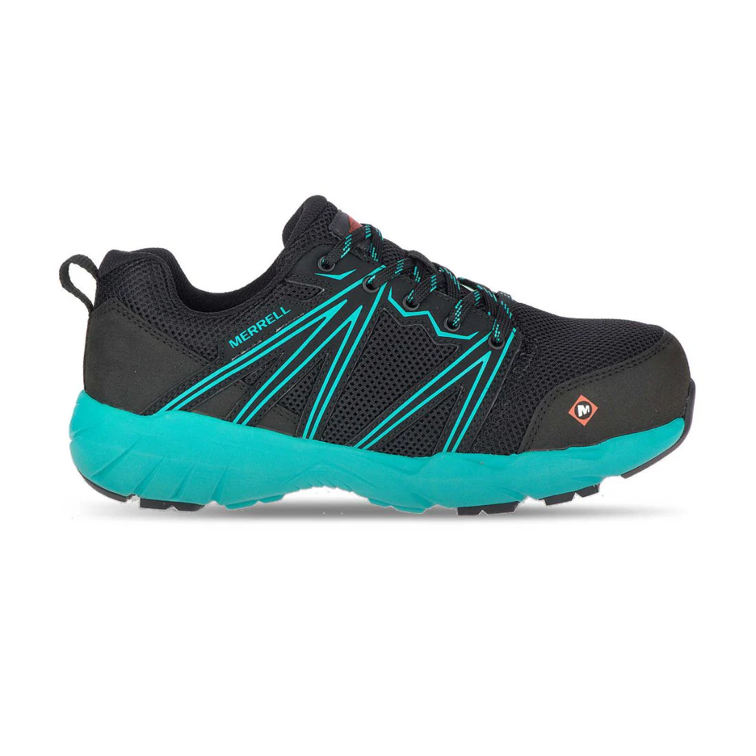 Chaussure de travail athlétique Fullbench Superlite Merrell J17548 pour femmes, à cap d'alliage - Noir/Sarcelle - Image 2