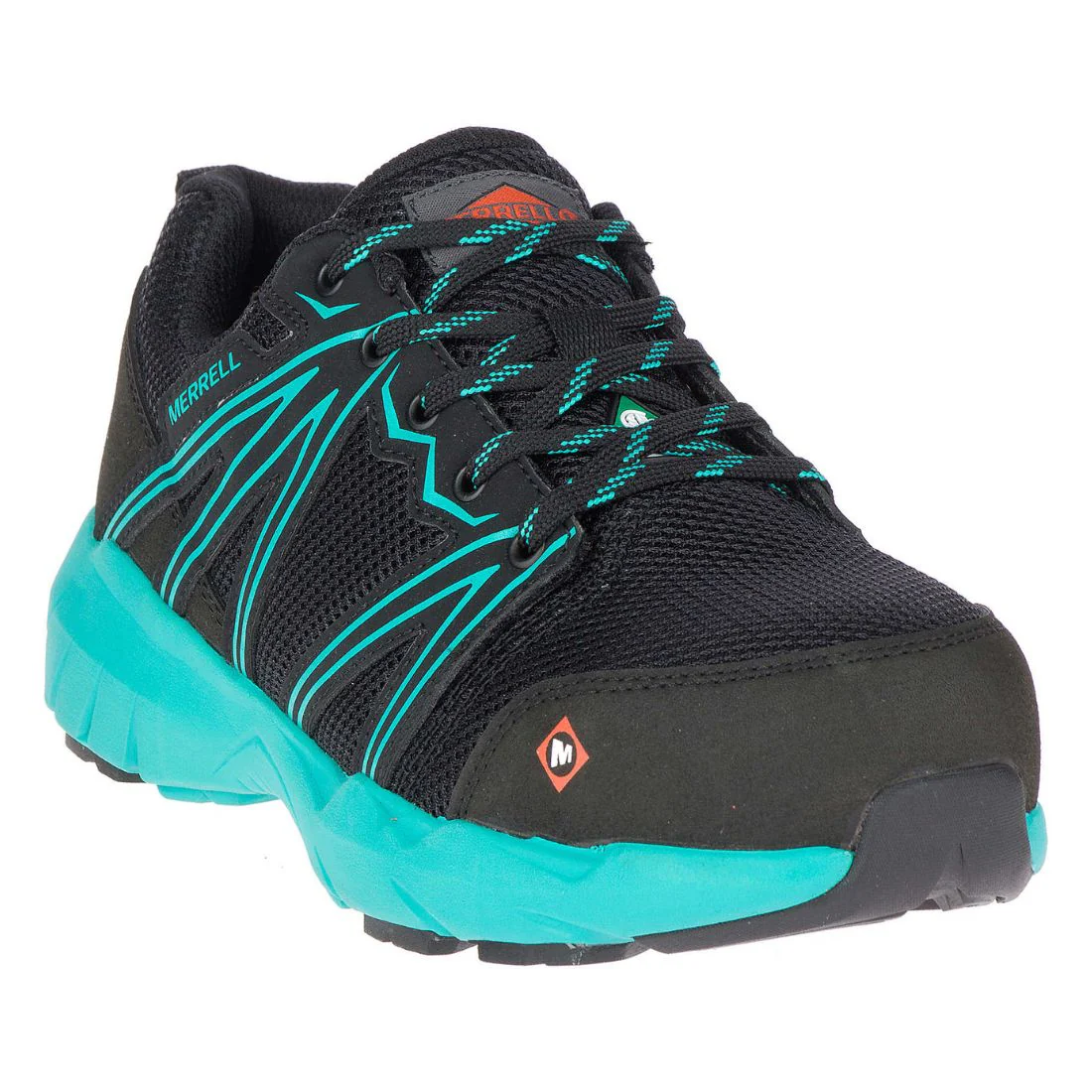 Chaussure de travail athlétique Fullbench Superlite Merrell J17548 pour femmes, à cap d'alliage - Noir/Sarcelle - Image 3