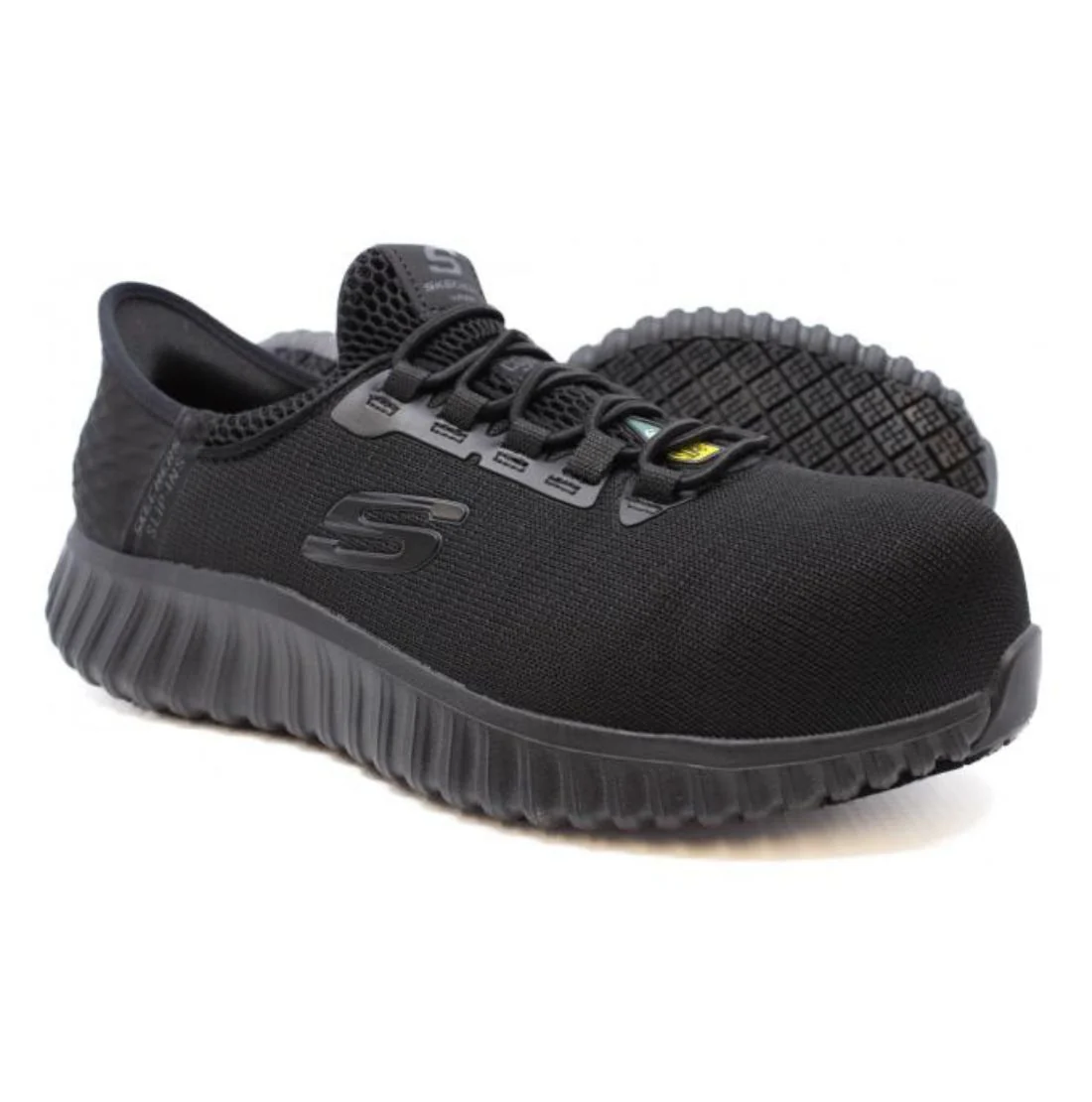 Chaussures de travail Skechers Cicades Ombray pour femmes, bout composite à enfiler 108224CABK - Noir - Image 4
