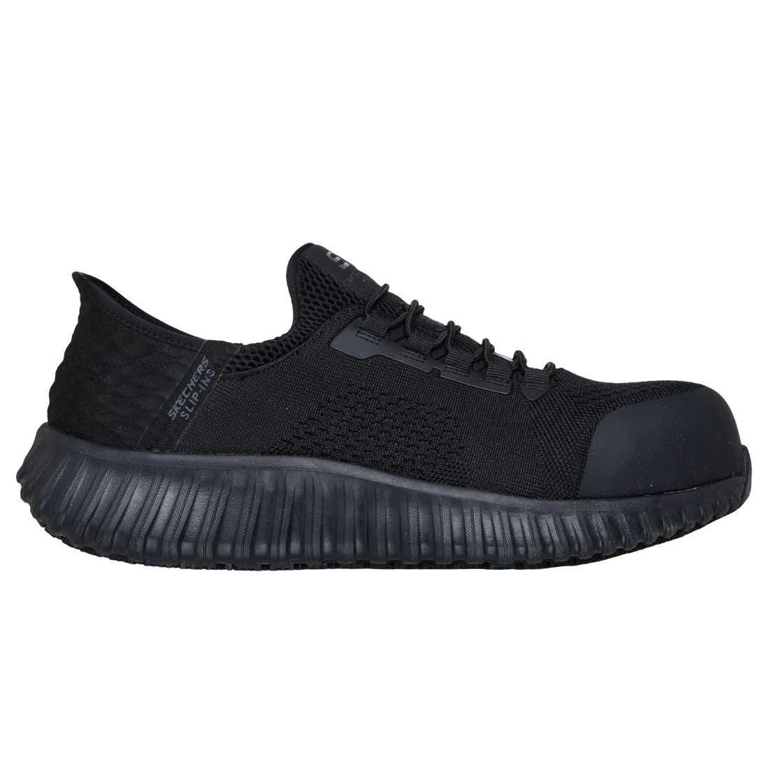 Chaussures de travail Skechers Cicades pour homme, embout composite à enfiler modèle 200290CABK - Noir - Image 2