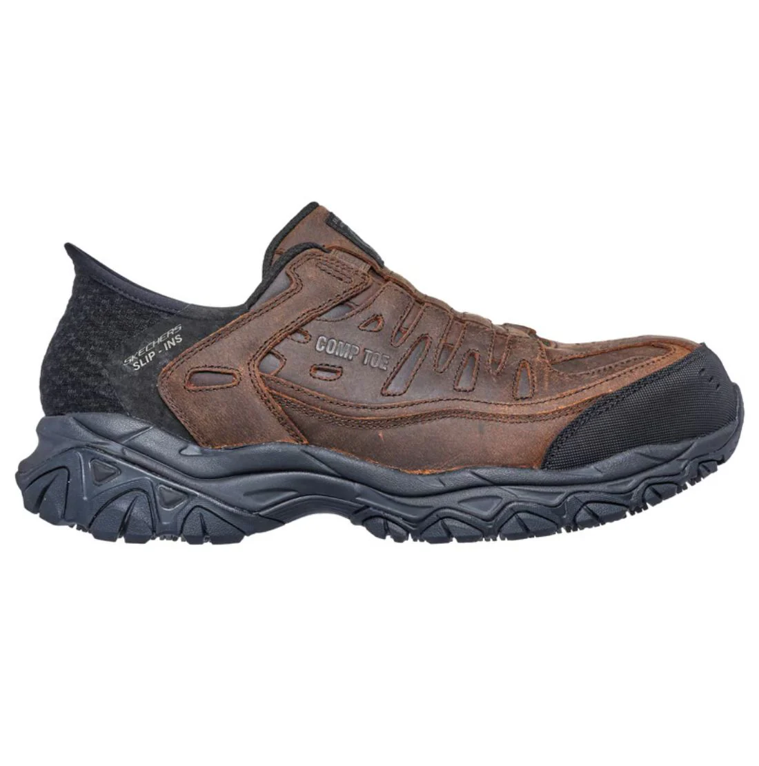 Chaussures de travail à enfiler Skechers Holdredge Ryker pour homme, embout composite 200234CADB - Brun - Image 2