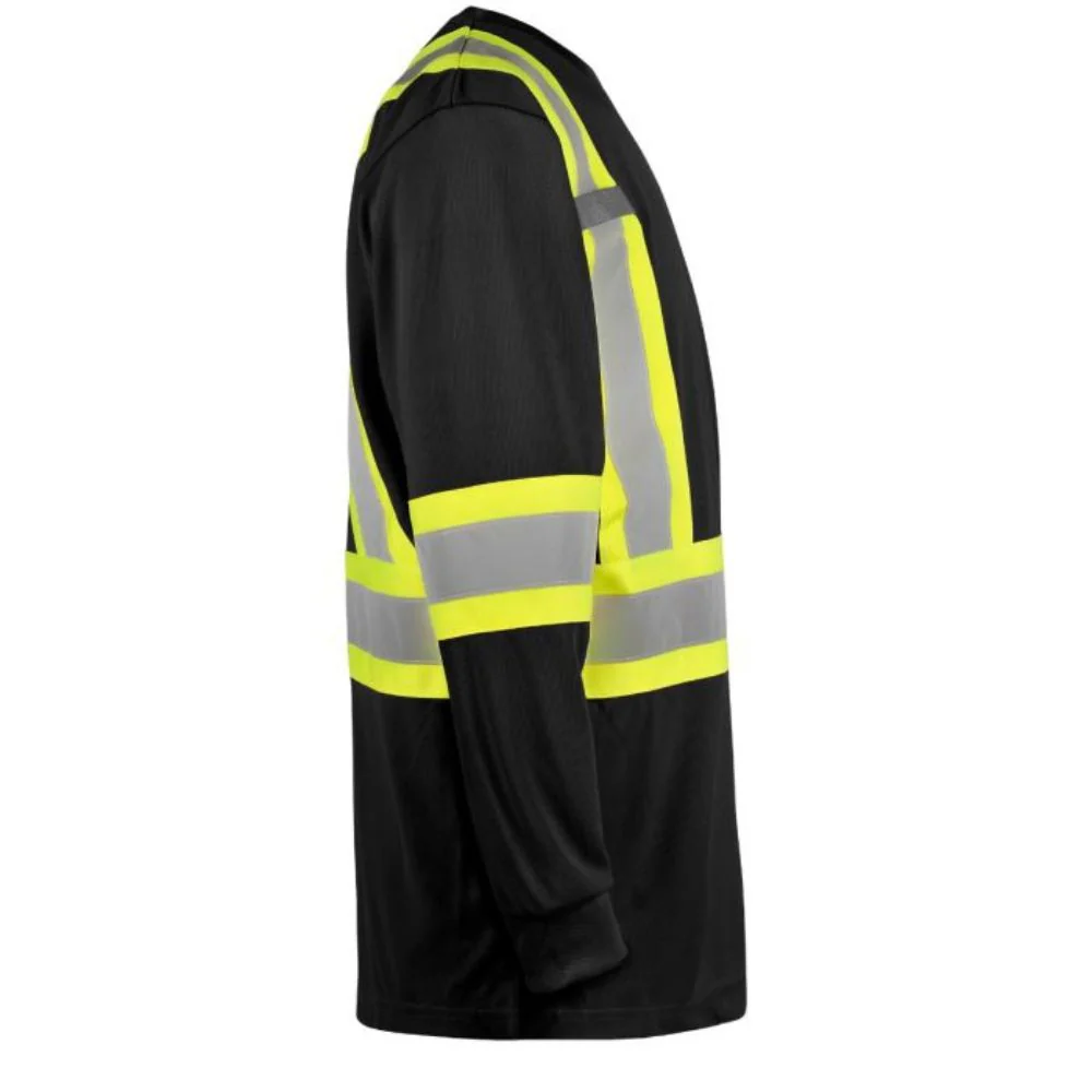 Terra chemise de travail à manches longues 116525BK haute visibilité - Noir - Image 5
