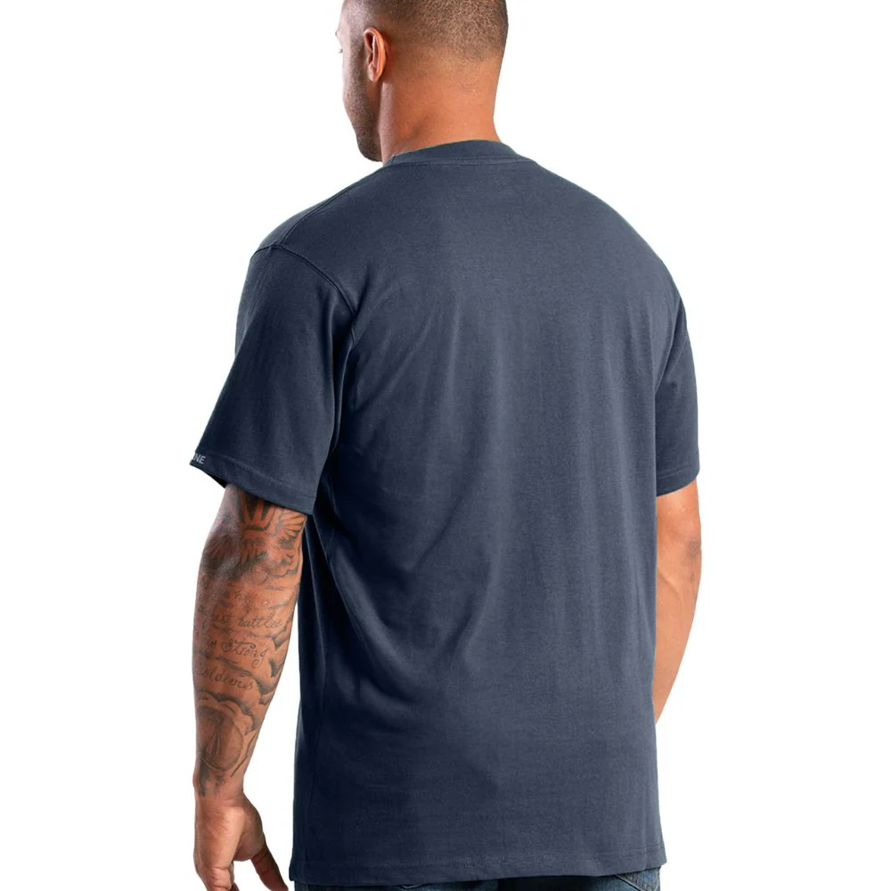 Chemise de travail lourde à manches courtes et poche Berne pour hommes BSM71 - Marine - Image 2
