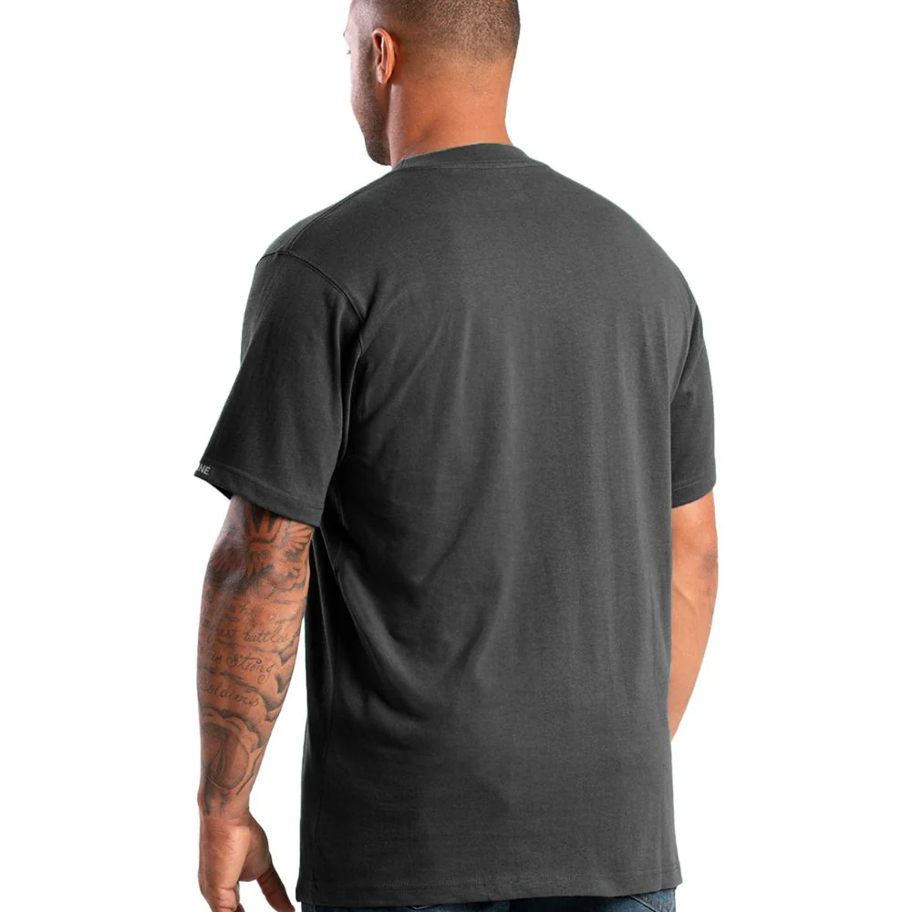 Chemise de travail lourde à manches courtes et poche Berne pour hommes BSM71 - Noir - Image 2