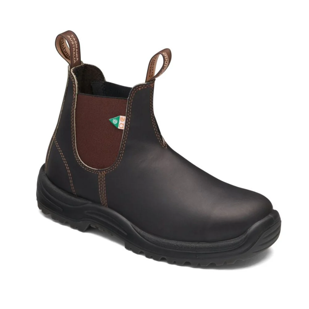 Botte de travail et de sécurité Blundstone 162 unisexe à enfiler avec cap d'acier - brun - Image 2