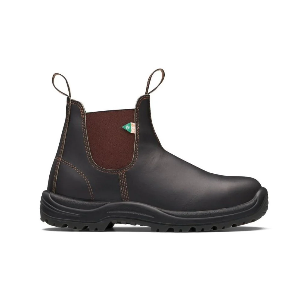 Botte de travail et de sécurité Blundstone 162 unisexe à enfiler avec cap d'acier - brun - Image 3