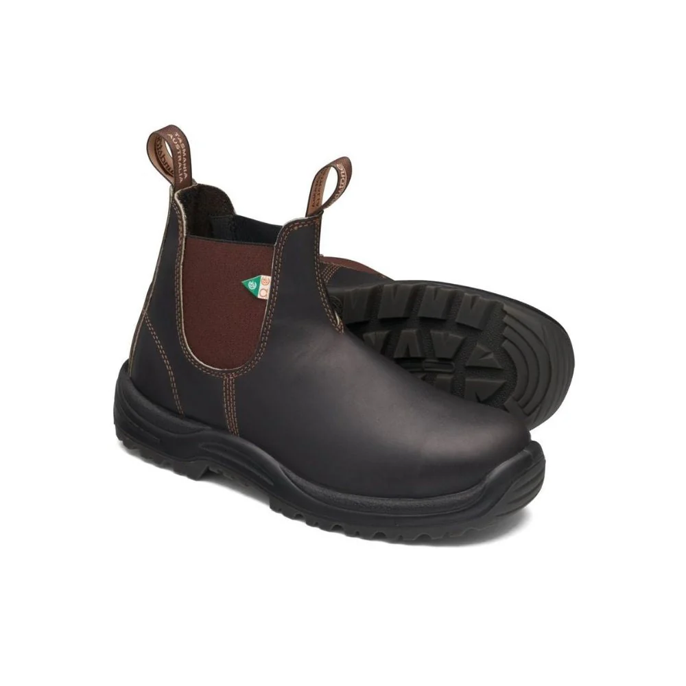 Botte de travail et de sécurité Blundstone 162 unisexe à enfiler avec cap d'acier - brun - Image 4