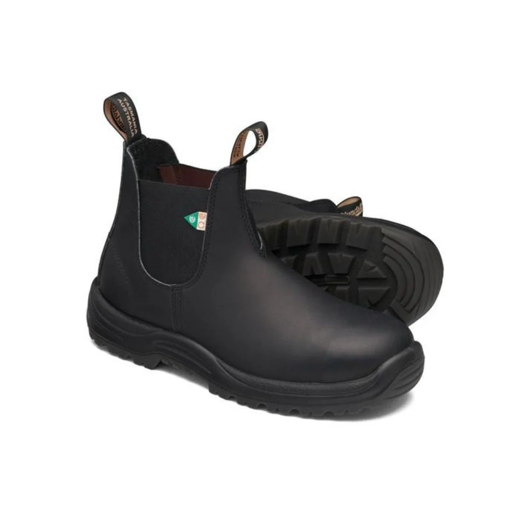 Botte de travail et de sécurité Blundstone 163 unisexe à enfiler avec cap d'acier - noir - Image 3