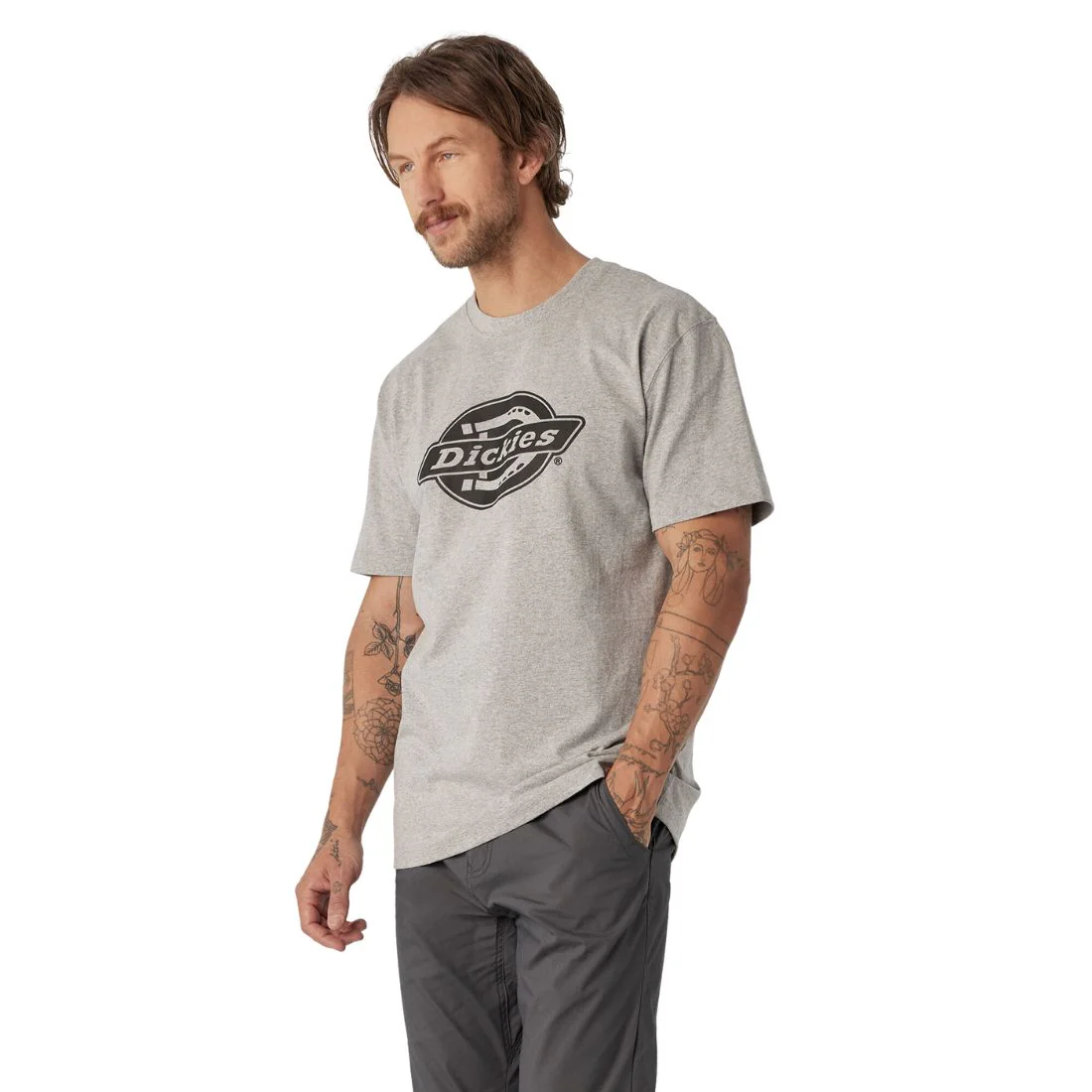 Dickies T-shirt à manches courtes avec logo épais WS22C - Gris - Image 3