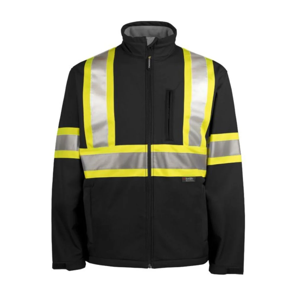 Veste de travail coquille souple à haute visibilité 116516BK - Noir - Image 3