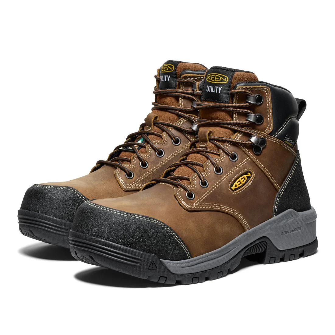 Keen Evanston Botte de travail imperméable à bout composite de 6 po pour hommes - 1029855 Brun - Image 5